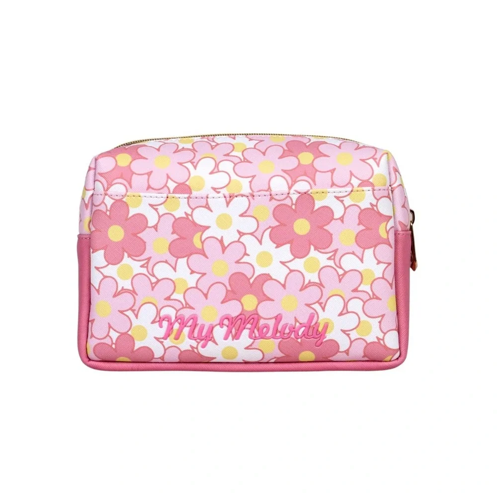 Impressions Vanity My Melody Makeup Bag OS Pink‎ Floral Saffiano Pouch NWT